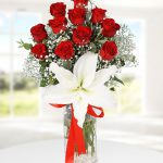 Kırıkkale Vazoda Kırmızı Güller ve Lilyum