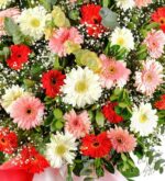 Renkli Gerbera Ferforje Aranjmanı